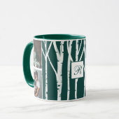 Forest Green Birch Tree Love & Joy Meerdere foto's Mok (Voorkant links)