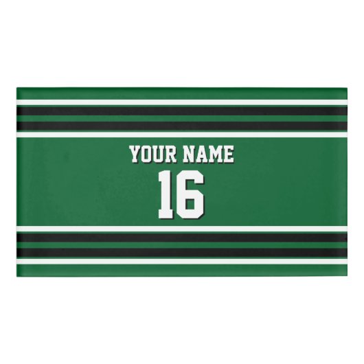 Forest Green Black Team Jersey Custom Number Name Naambadge (Voorkant)