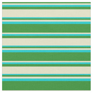 Forest Green, Bleek Goldenrod & Dark Turquoise Stof
