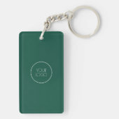 Forest Green Business Logo QR Code Scan me Sleutelhanger (achterkant)