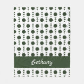 Forest Green Cheerleader Pom Poms & Hearts Pattern Fleece Deken (Voorkant)