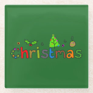Forest Green Christmas Glass Onderzetter