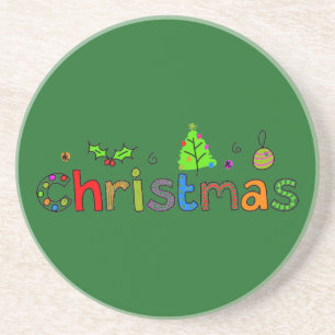 Forest Green Christmas Zandsteen Onderzetter