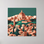 Forest Green & Copper Italië Kunstnijverheid Canvas Afdruk (Voorkant)