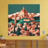 Forest Green & Copper Italië Kunstnijverheid Canvas Afdruk (Insitu (Woonkamer))