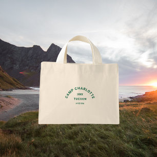 Forest Green Crest Camp thema vrijgezellenfeest Mini Tote Bag