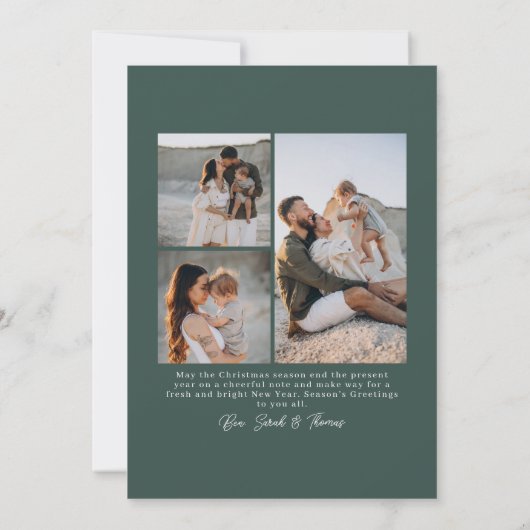 Forest Green dubbele boog foto Feestdagenkaart (Achterkant)