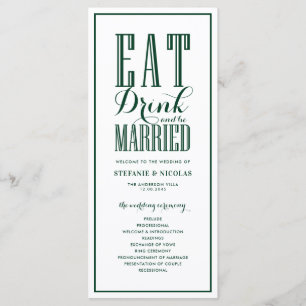 Forest Green Eet, Drink en word Getrouwd Trouwen Programma