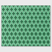 Forest Green Emerald Green Wht XL Moroccan #4DS Cadeaupapier (Vlak)