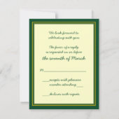 Forest Green en Gold Bar Mitswa Response Kaart (Achterkant)