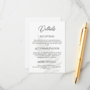 Forest Green Fermes Détails du Mariage Carte de bo