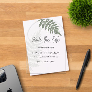 Forest Green Ferns Outdoor Wedding Acryl Uitnodigingen