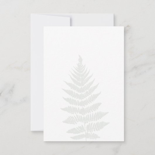 Forest Green Ferns Wedding Details Behuizing Kaart (Achterkant)