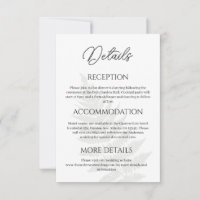 Forest Green Ferns Wedding Details Behuizing Kaart