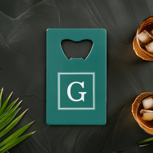 Forest Green Framed Monogram Kredietkaart Flessenopener