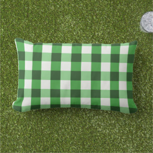 Forest Green Gingham Pattern Buitenkussen