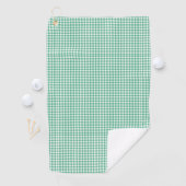 Forest Green Gingham Pattern Small Check Plaid Golfhanddoek (Insitu)