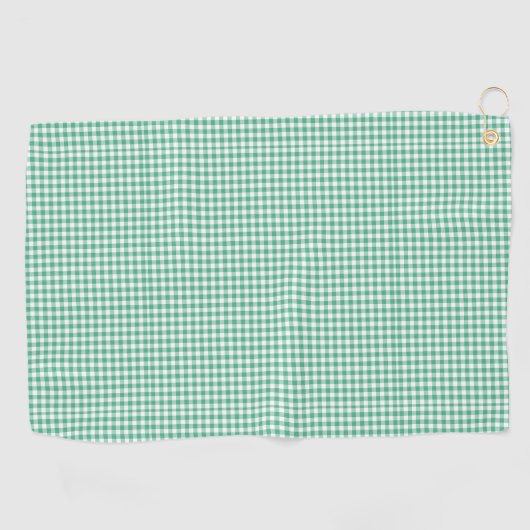 Forest Green Gingham Pattern Small Check Plaid Golfhanddoek (Horizontaal)