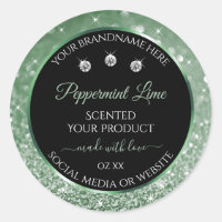 Forest Green Glitter Black Product Label Jewels