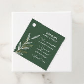 Forest Green Gold Leaf Gift Label (In situ)