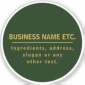 Forest Green & Gold Multi-Purpose Sticker (Voorkant)
