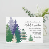 Forest Green Gold Pine Trees Christelijk Wedding Kaart (Staand voorkant)