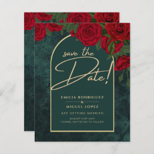 Forest Green Gold RED Roses Winter BEWAREN DATUM