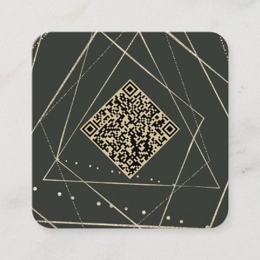 Forest Green & Gold | Visitekaartje QR-code vierka (Voorkant)