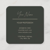 Forest Green & Gold | Visitekaartje QR-code vierka (Achterkant)