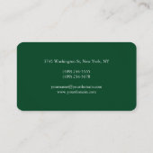 Forest Green Grey Bold Monogram Stylish Modern Visitekaartje (Achterkant)