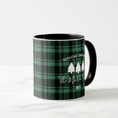 Forest Green Holiday Pset Monogram Name Coffee Mok (Voorkant rechts)