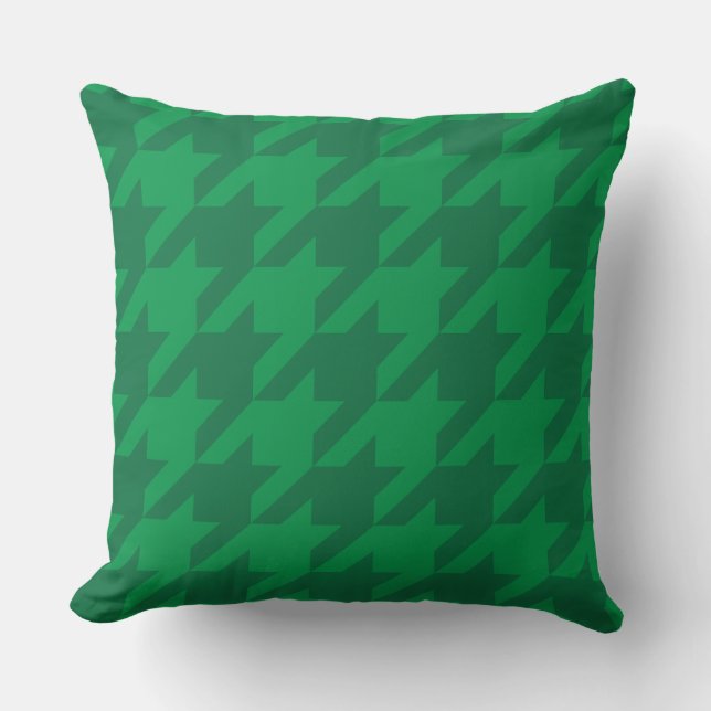 Forest Green Houndstooth Kussen (Voorkant)