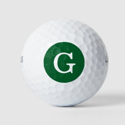 Forest Green Initiaal Monogram Golfballen (Voorkant)