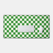 Forest Green & Ivory Square Style Pattern Bureaumat (Keyboard & Muis)