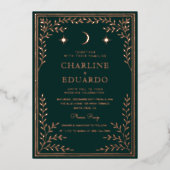 Forest Green Ivy Ornament bruiloft uitnodiging (Voorkant)
