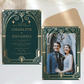 Forest Green Ivy Ornament bruiloft uitnodiging