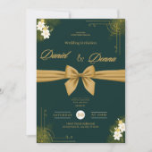 Forest Green Ivy Ornament Wedding Invitation (Devant)