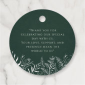 Forest Green Leafy  Wreath Monogram Nature Bedankjes Labels (Achterkant)