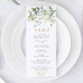 Forest Green Menu Mariage Feuille