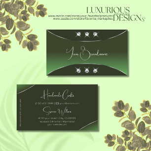 Forest Green met Silver Decor Sparking Diamonds Visitekaartje