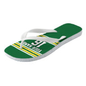 Forest Green met Yellow White Stripes Team Jersey Teenslippers (Schuin)
