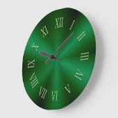 Forest Green Metallic Clock met Roman Numbers Grote Klok (Hoek)