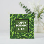 Forest Green Militaire Camouflage Feestdagenkaart (Staand voorkant)