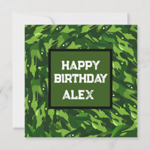 Forest Green Militaire Camouflage Feestdagenkaart