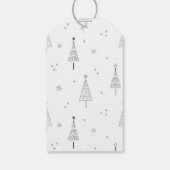Forest Green Minimal Christmas Pine Tree Cadeaulabel (Achterkant)