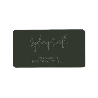Forest Green Minimalist groot retouradres-etiket Etiket
