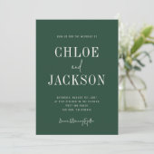 Forest Green Modern Bold Aangepaste QR Code Trouwe Kaart (Staand voorkant)