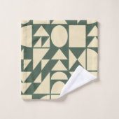 Forest Green Modern Geometric Shapes Bad Handdoek (Wasdoekje)