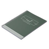 Forest Green Modern Pattern Script Name Notitieboek (Linkerzijde)