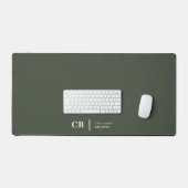 Forest Green Monogram Stylish Trendy Modern Bureaumat (Keyboard & Muis)